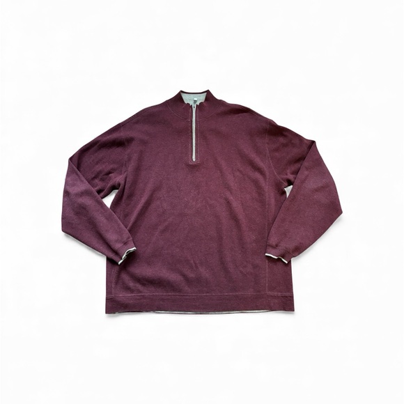 Nat Nast Other - Nat Nast Quarter Zip Burgundy Sweater XL Cotton Blend Classic Casual Preppy